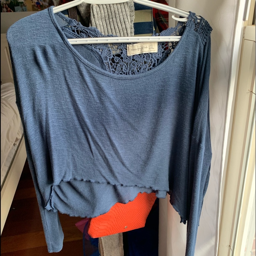 blue cropped sweater